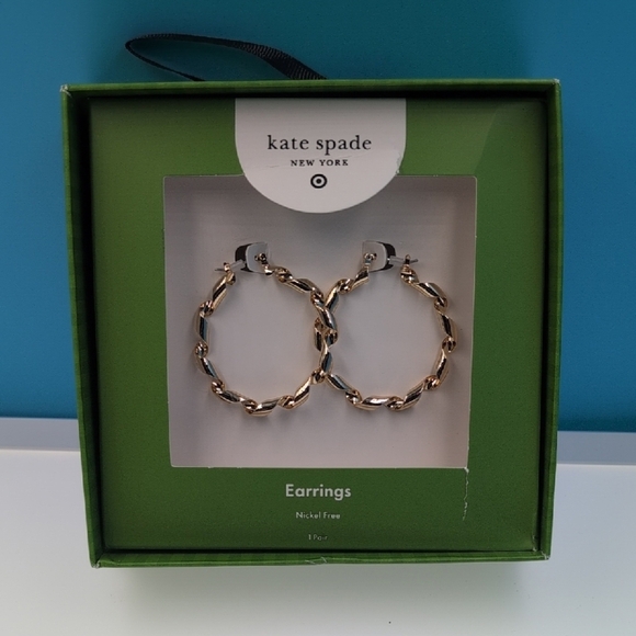 kate spade Jewelry - Kate Spade Twisted Goldtone Hoop Earrings